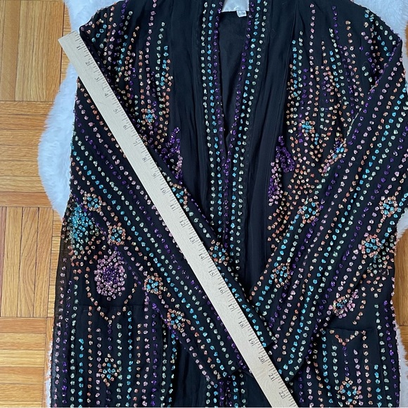 ANTIK BATIK open sequence texture black blazer jacket - Picture 5 of 9